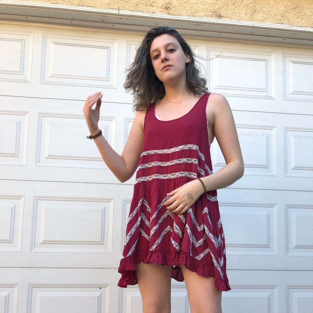 Free People Dress (Voile and Lace Trapeze Slip)